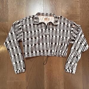 Adidas Women's Originals Half Zip Cropped Track Top Size Small